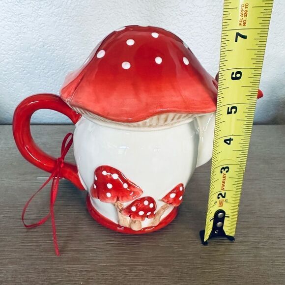 Blue Sky Ceramic Mushroom Shaped Whimsical Teapot - Picture 5 of 5